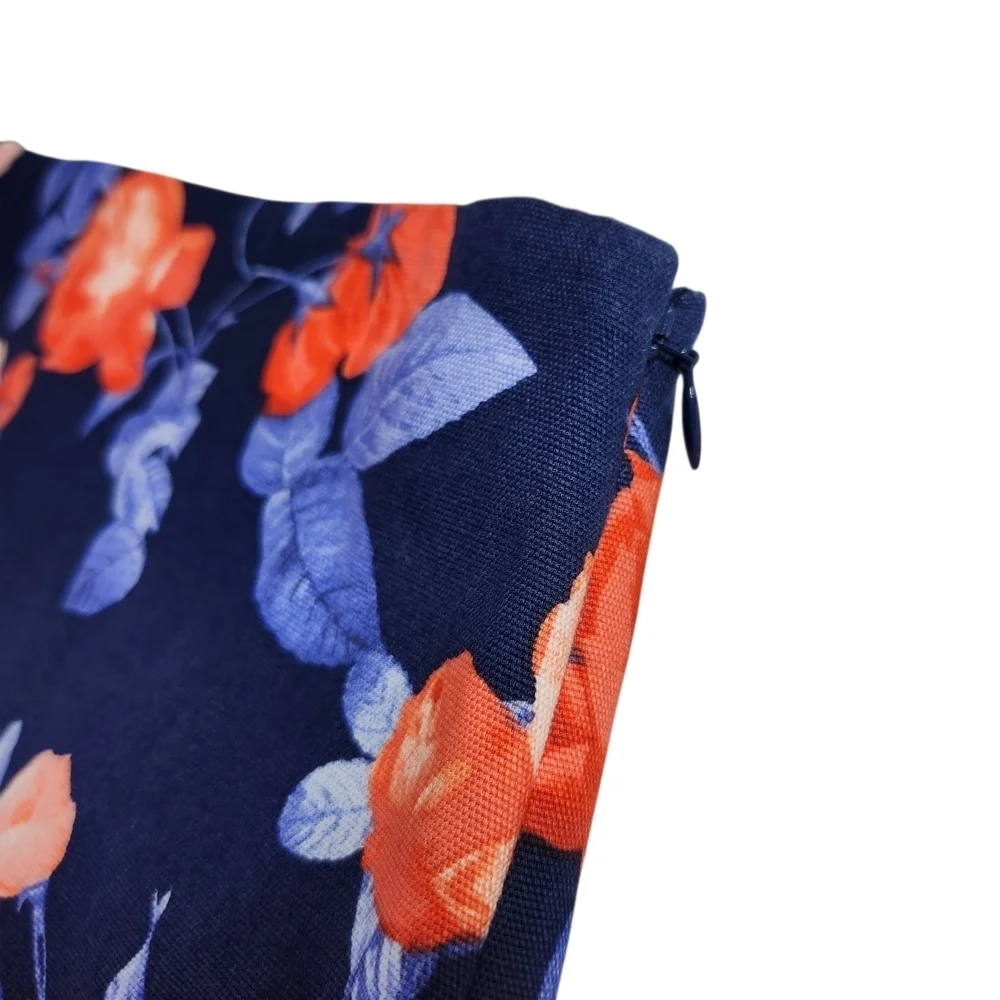 Talbots Floral Navy Pencil Skirt Size 4